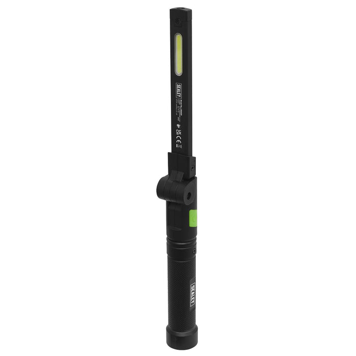 Sealey Rechargeable Aluminium Folding Pocket Light 2 COB & 1 SMD LED LED02G Sealey  - Dynamic Drive