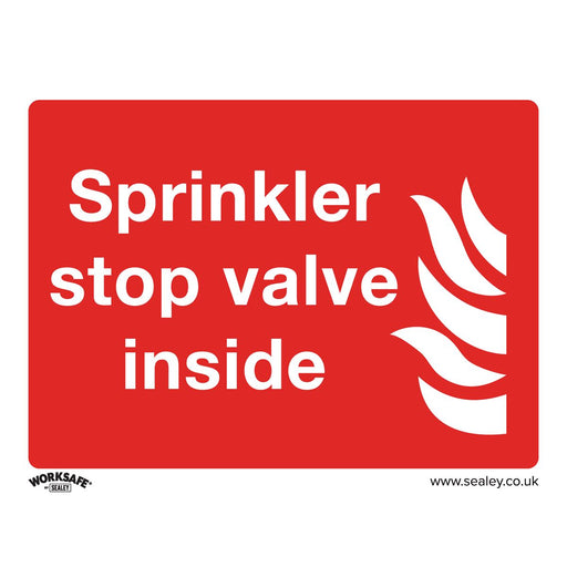 Sealey Safe Conditions Safety Sign Sprinkler Stop Valve Self-Adhesive Vinyl Sealey  - Dynamic Drive