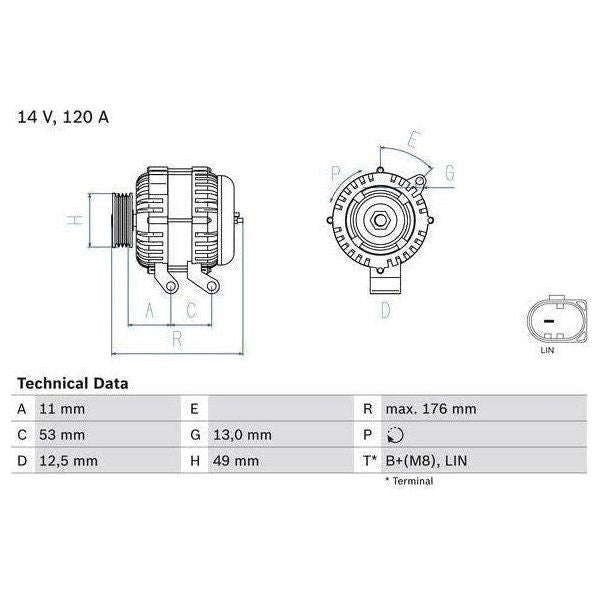 Bosch Reman Alternator 0986082220