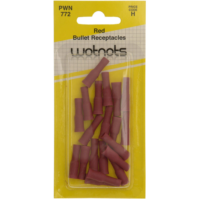 Wot-Nots Wiring Connectors - Red - Female Bullet - 4mm - Pack of 25 Wot-Nots  - Dynamic Drive