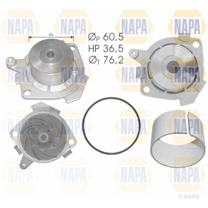 Genuine NAPA Water Pump for Fiat Lancia 7762926