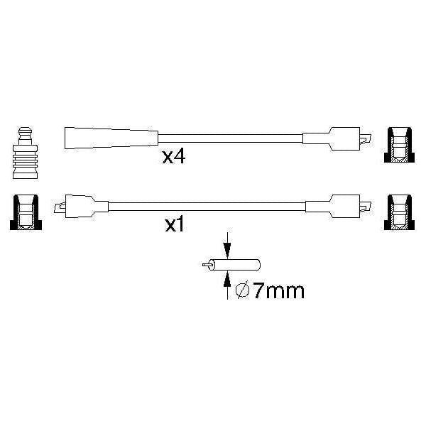 Genuine Bosch Ignition Lead B880 fits Ford Fiesta - 1.1 - 83-89 0986356880