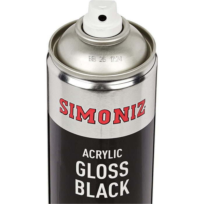 2x Simoniz Large Gloss Black Acrylic Aerosol Auto Car Spray Paint 500ml SIMP15D Simoniz  - Dynamic Drive