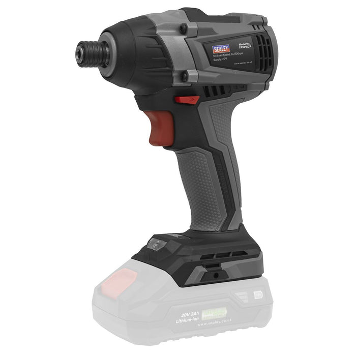 Sealey Brushless Impact Driver Kit 1/4" Hex 20V 2Ah SV20 Series CP20VIDXKIT1 Sealey  - Dynamic Drive