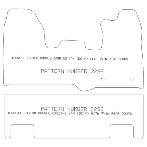 Tailored Carpet Mats Ford Transit Custom 13> Double Cab Van LWB Set of 2 w Clips UKB4C  - Dynamic Drive