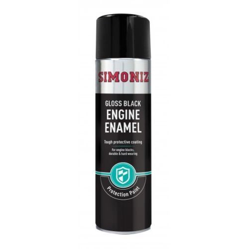 Simoniz Engine Enamel Gloss Black Aerosol Car Spray Paint 500ml SIMVHT32D Simoniz  - Dynamic Drive