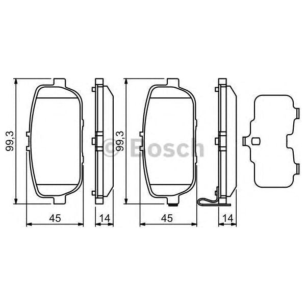 Genuine Bosch Brake Pad Set Bp1136 fits Mazda MX5 - 2.0 - 05-14 0986494190