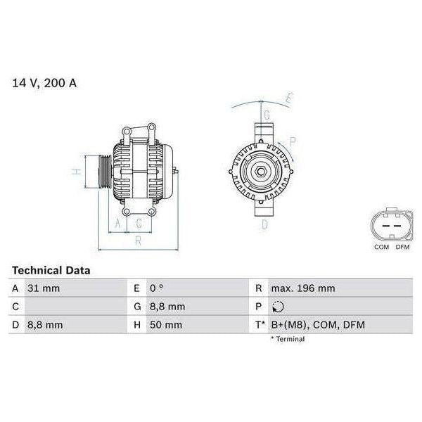 Bosch Reman Alternator 4749 0986047490