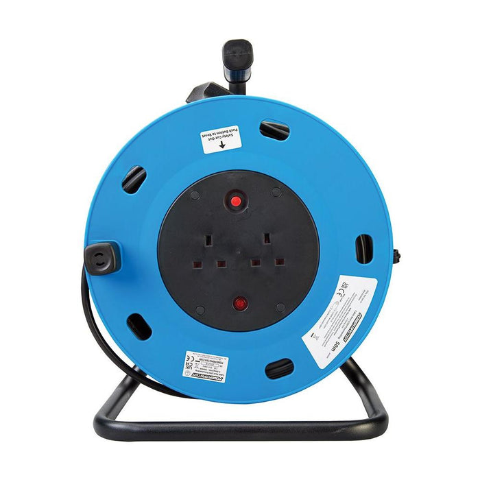 Powermaster Cable Reel Freestanding 13A 230V 2-Gang 50m PowerMaster  - Dynamic Drive