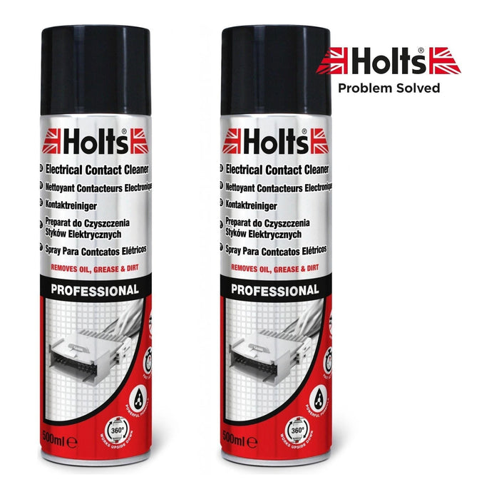 2 x Holts Electrical Contact Cleaner Spray Switch Circuit Dirt Remover 500ml