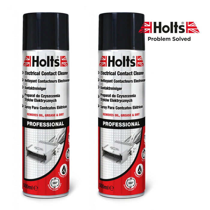 2 x Holts Electrical Contact Cleaner Spray Switch Circuit Dirt Remover 500ml Holts  - Dynamic Drive