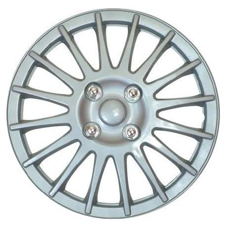 Set of 4 15" Silver Wheel Trims / Hub Caps fits Micra Note Almera UKB4C  - Dynamic Drive