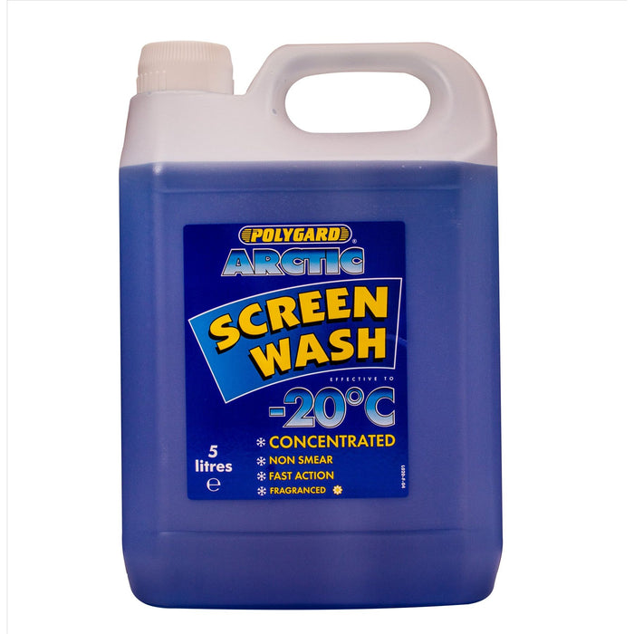 4 x Polygard Arctic Screenwash Concentrated Screen Wash Polyguard Non Smear 5L UKB4C  - Dynamic Drive