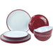 Kampa Ember Red  Colour Design 12 Piece Melamine Dinner Picnicware Set Kampa  - Dynamic Drive