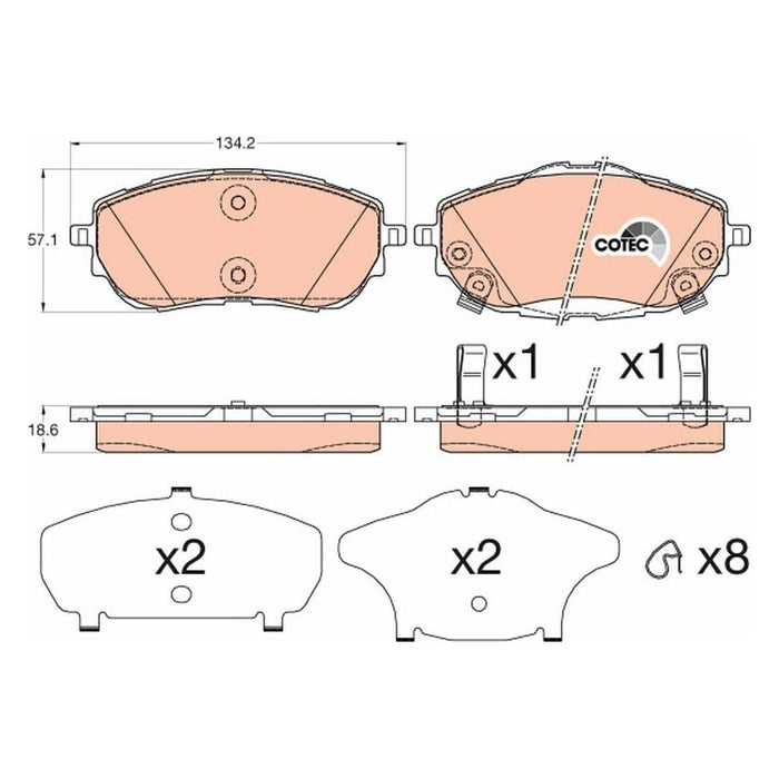 Genuine TRW Brake Pads (Front) (R90) GDB3598