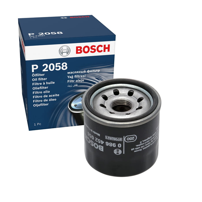 Genuine Bosch Car Oil Filter P2058 fits Suzuki Swift VVT - 1.2 - 10- 0986452058