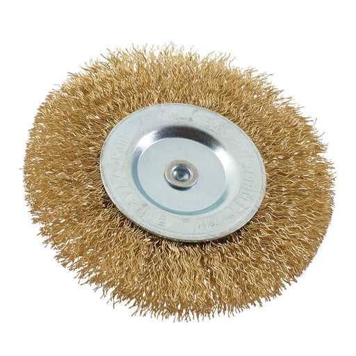 Draper Brassed Steel Crimped Wire Wheel Brush, 100mm 41428 Draper  - Dynamic Drive