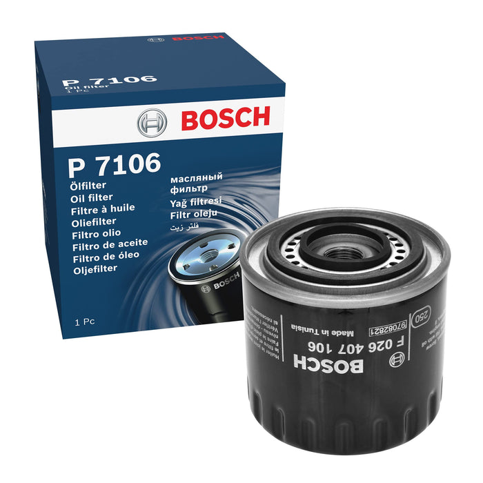 Genuine Bosch Car Oil Filter P7106 fits Renault Espace TD - 2.2 - 96-00 F0264071