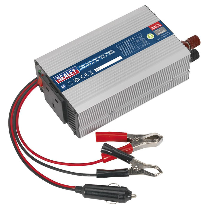 Sealey Power Inverter Pure Sine Wave 300W 12V DC 230V ~ 50Hz PSI300 Sealey  - Dynamic Drive