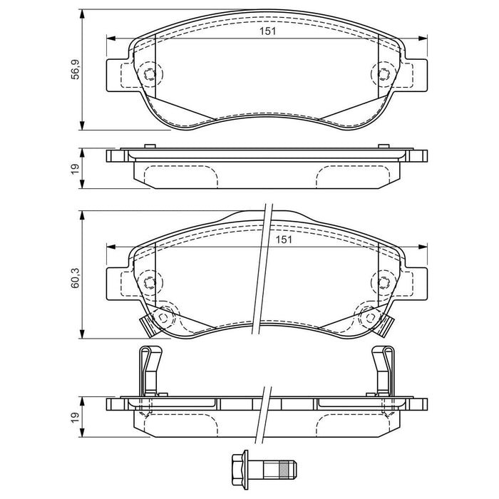 Genuine Bosch Brake Pad Set Bp1287 fits Honda CR-V i-DTEC - 2.2 - 09-14 09864943