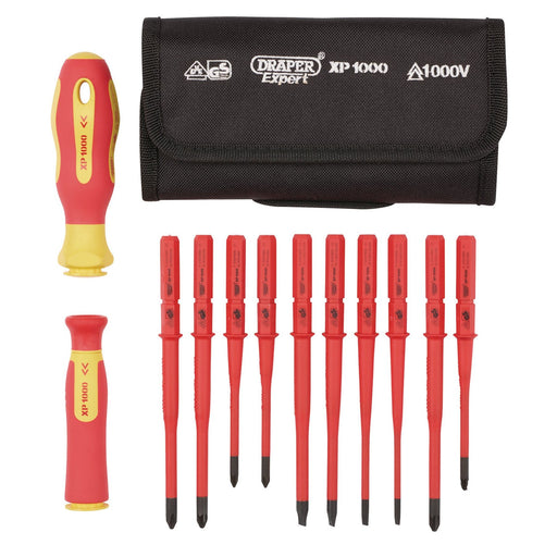 Draper XP1000 VDE Slimline Interchangeable Screwdriver Set (12 Piece) Draper  - Dynamic Drive