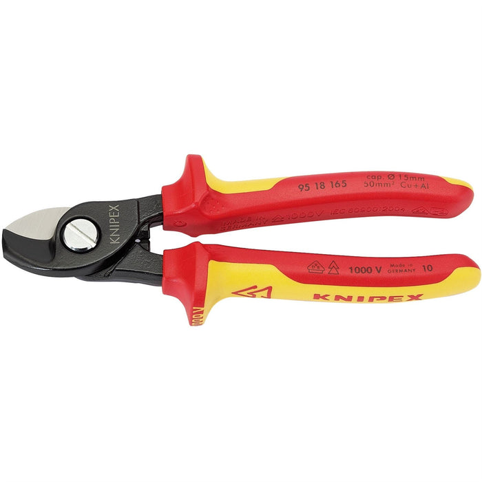 Draper Knipex 95 18 165UKSBE VDE Fully Insulated Cable Shears, 165mm 32014 Draper  - Dynamic Drive