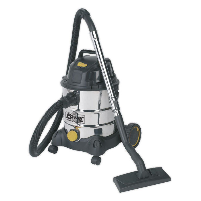 Sealey Vacuum Cleaner Industrial Wet & Dry 20L 1250W/110V Stainless Drum Sealey  - Dynamic Drive