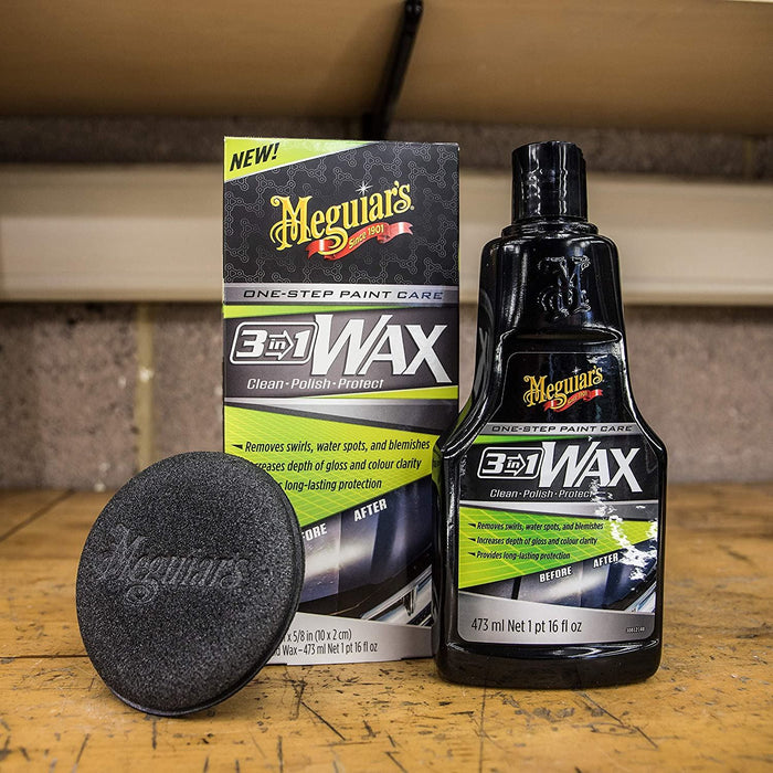 2x Meguiar's G191016EU 3-in-1 Wax Clean Polish Protect 473ml Meguiar's  - Dynamic Drive