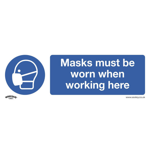 Sealey Mandatory Safety Sign Masks Must Be Worn Rigid Plastic Pack of 10 Sealey  - Dynamic Drive