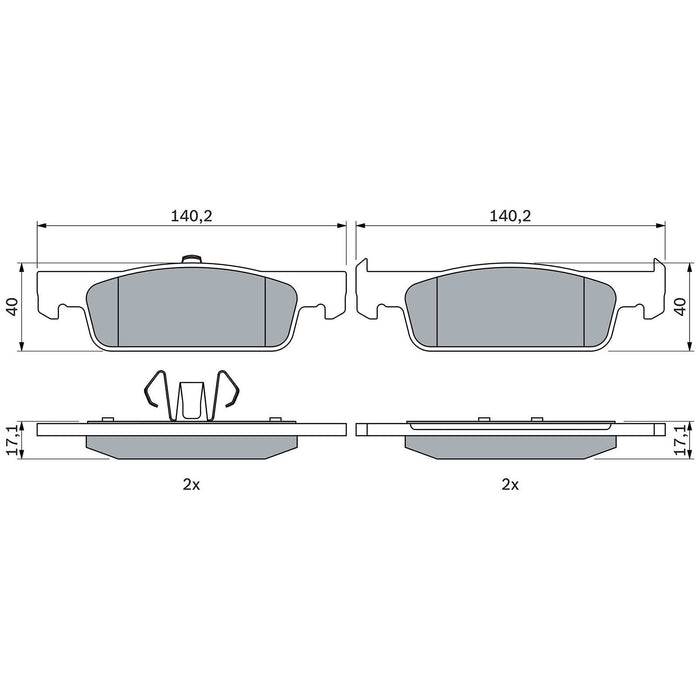 Bosch Brake Pad Set Bp1506 fits Dacia Sandero Stepway TCe - 0.9 - 13- 0986494661