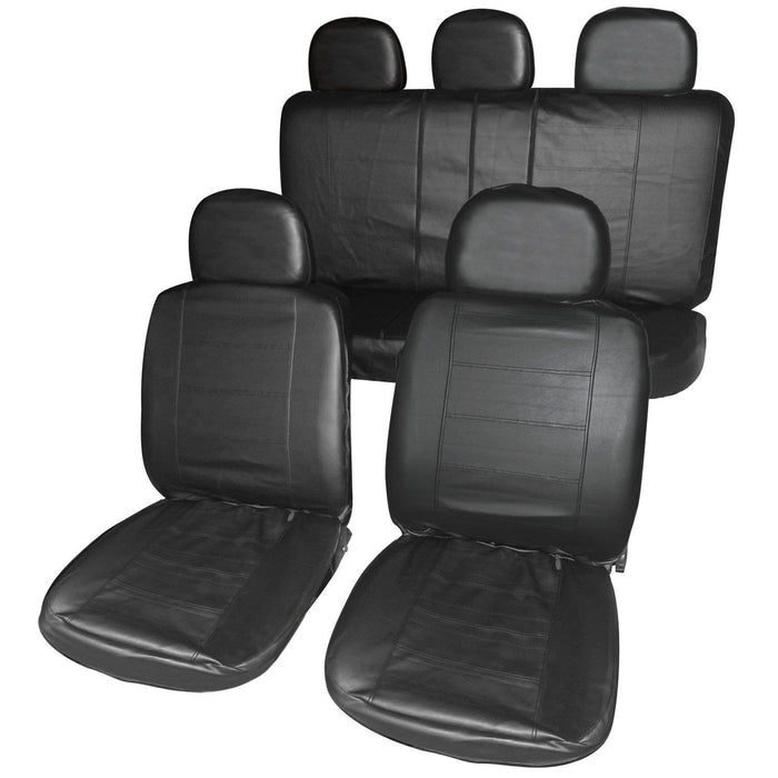 UKB4C® Leather Leatherette Look Car Covers Front and Rear Full Set