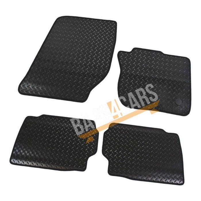 Red Trim Tailored Black Rubber Car Mats for Ford Mondeo 14 > Set of 4 With 2 Clips UKB4C  - Dynamic Drive