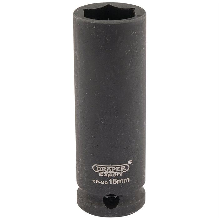 Draper Expert HI-TORQ 6 Point Deep Impact Socket, 3/8" Sq. Dr., 15mm