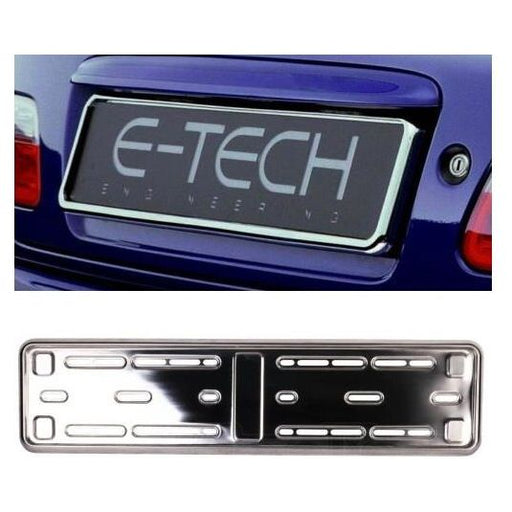 2x E-Tech Stainless Steel Car Registration Number Plate Holder Surround Frame E-Tech  - Dynamic Drive