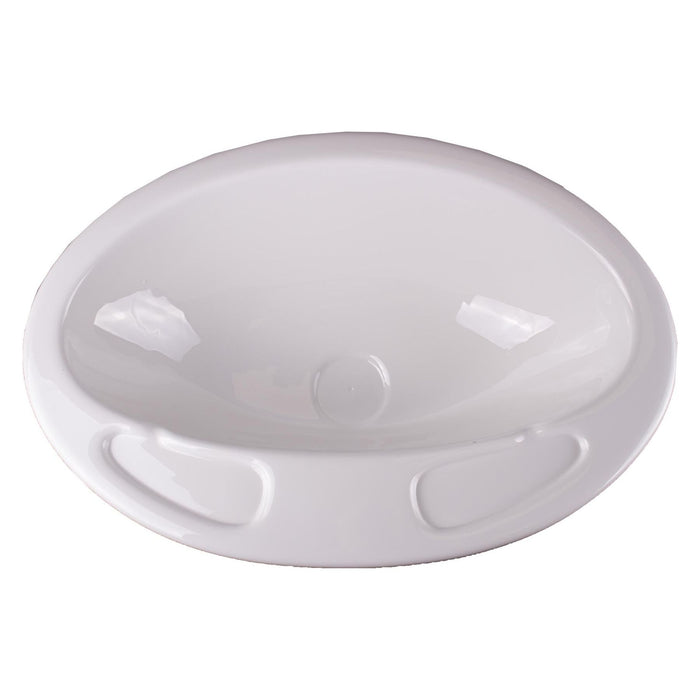 White Plastic Oval Bathroom Vanity Sink Bowl for Caravan Motorhome or Boat Grove  - Dynamic Drive