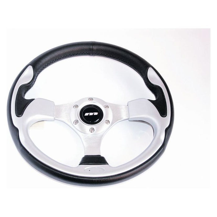 320mm Black & Silver Moulded Steering Wheel + Boss fits Peugeot 106 Citroen Saxo Mountney Classic  - Dynamic Drive