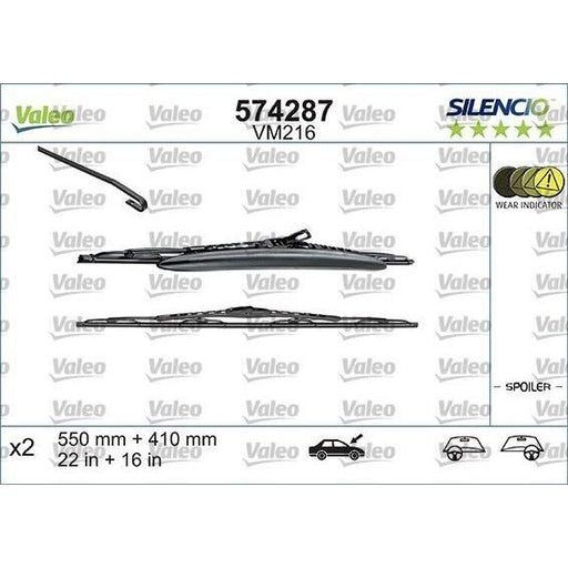 Valeo Wiper Blades Kit 574287 Automotive Part fits Alfa Romeo Valeo  - Dynamic Drive