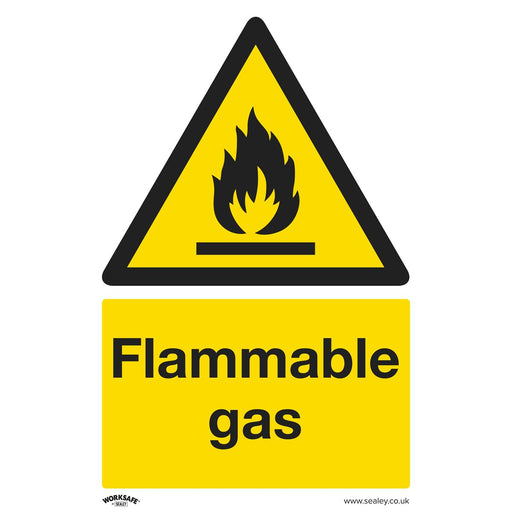 Sealey Warning Safety Sign Flammable Gas Rigid Plastic Pack of 10 SS59P10 Sealey  - Dynamic Drive