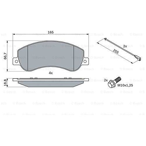 Bosch Brake Pad Set Bp1081 fits VW Amarok TDi|TDi BlueMotion - 2.0 - 11- 0986494