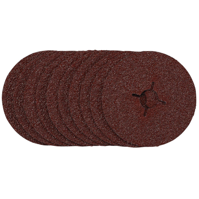 Draper Fibre Sanding Discs, 115mm, 24 Grit, (Pack of 10) 68376 Draper  - Dynamic Drive