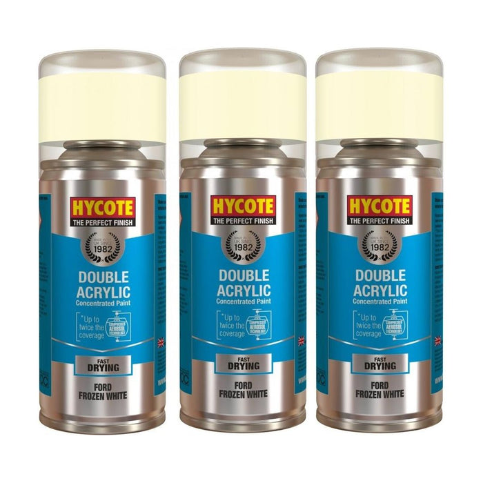 3x Hycote Aerosol Paint for Ford Frozen White 150ml Hycote  - Dynamic Drive