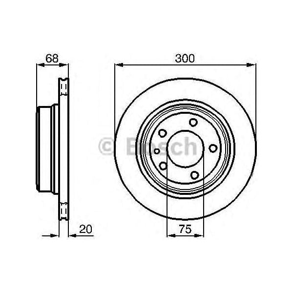 Bosch Brake Discs Pair fits BMW 7 750i iL - 5.0 - 87-94 0986478320