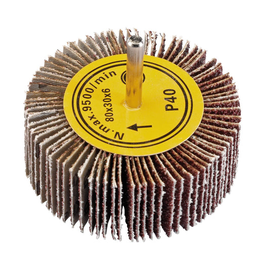 Draper Abrasive Flap Wheel, 80 x 30mm, 40 Grit 76485 Draper  - Dynamic Drive