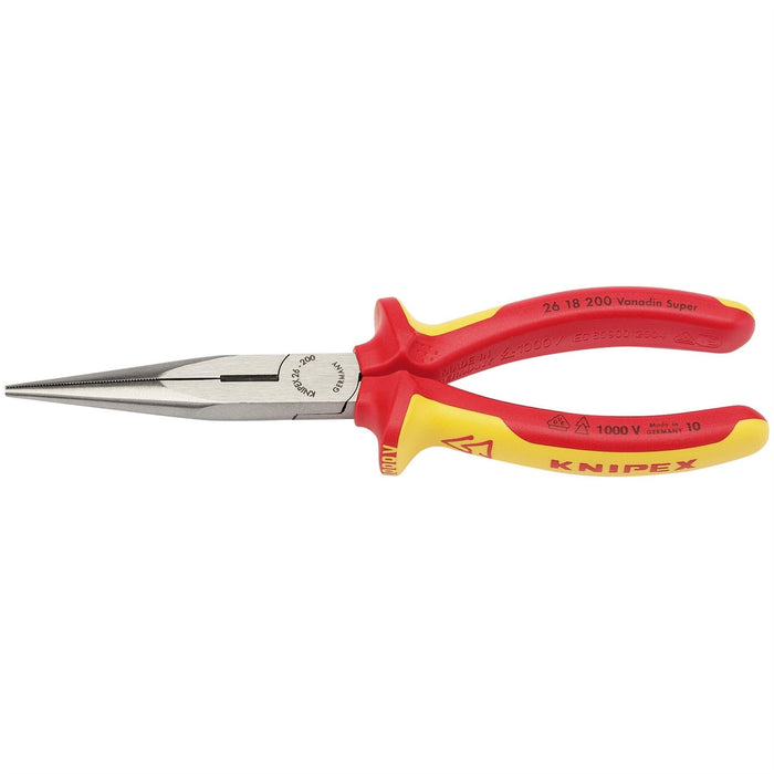 Draper Knipex 26 18 200UKSBE VDE Fully Insulated Long Nose Pliers, 200mm 32012