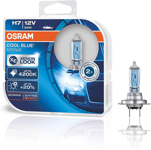 2x OSRAM H7 499 55W 12V 5000K Cool Blue Intense Upgrade Styling Headlight Bulbs Osram  - Dynamic Drive