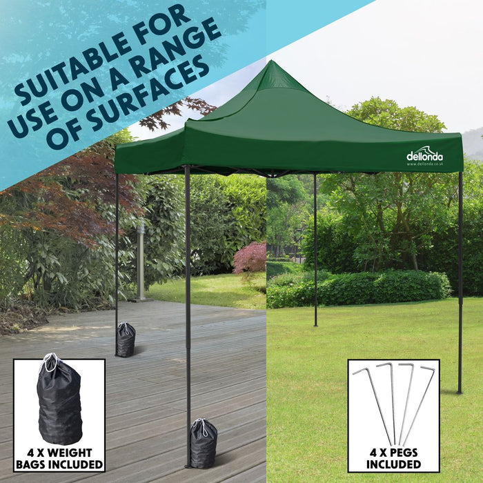 Dellonda Premium 3 x 3m Pop-Up Gazebo - Dark Green Dellonda  - Dynamic Drive