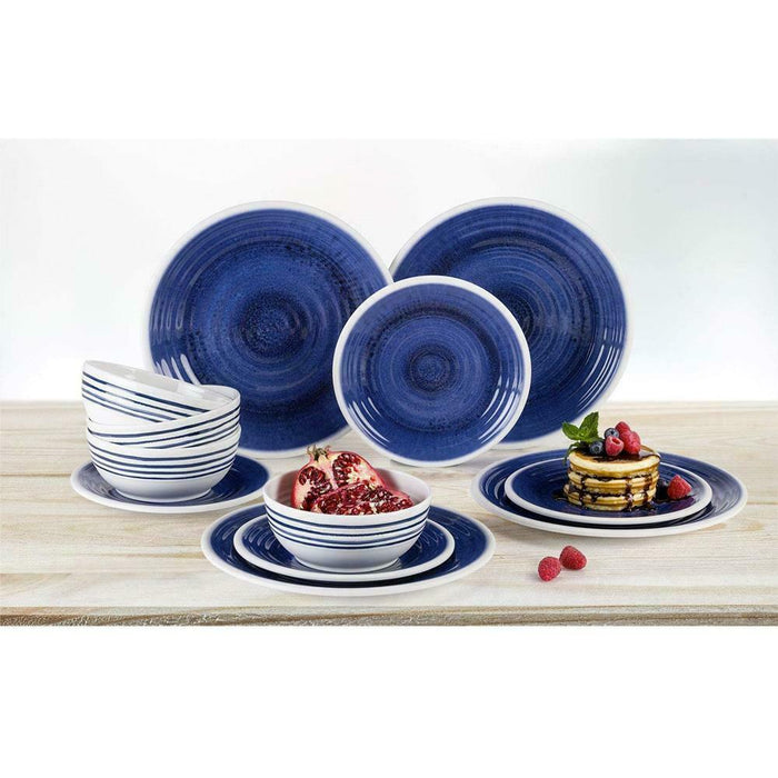 Flamefield Blue Azure Camping Caravan 12 Pc melamine Dinner Picnic camping Set