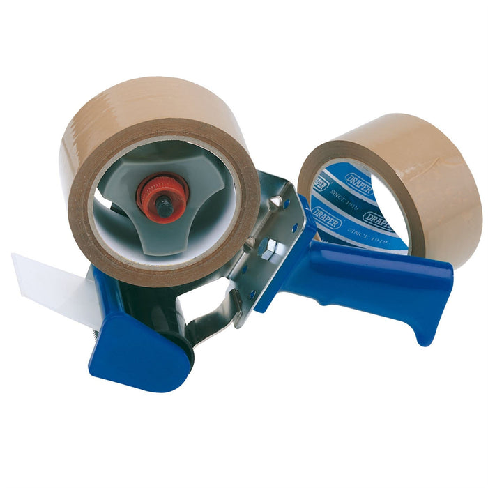 Draper Hand-Held Packing Security Tape Dispenser Kit, 2 x Reels of Tape 63390