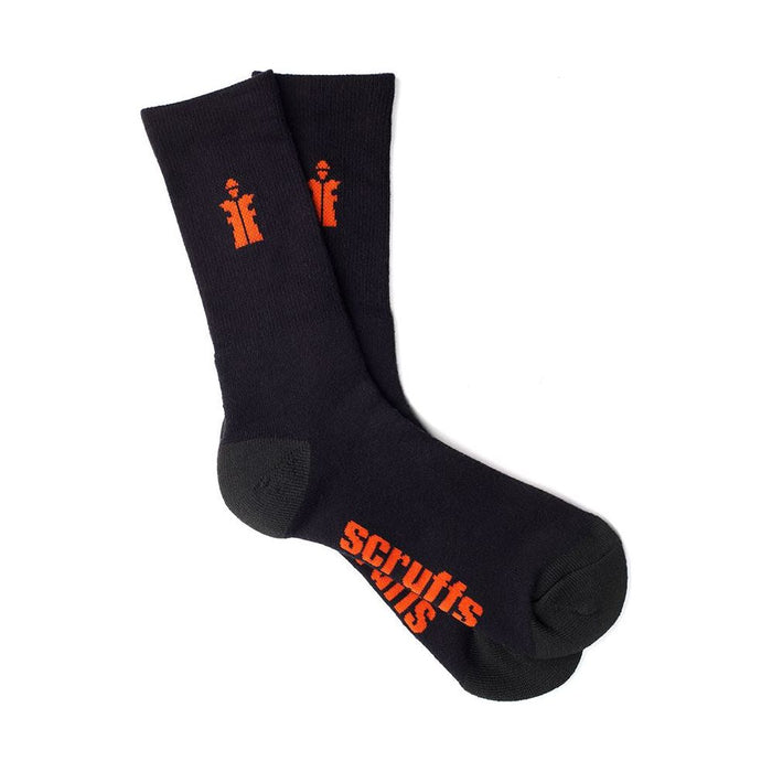 Scruffs Worker Socks Black 3pk Size 3 - 6.5 / 36 - 40