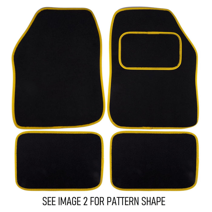 Tailored Yellow Trim Carpet Mats fits Ford Transit Courier 14-18 14 15 16 17 18 UKB4C  - Dynamic Drive